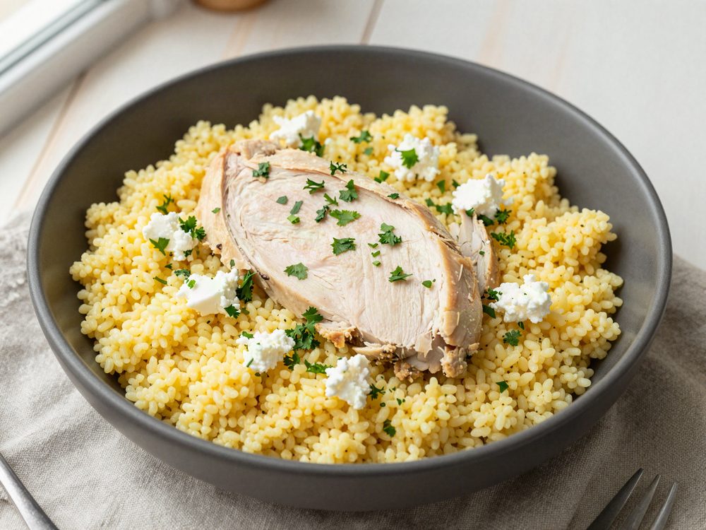Couscous fra elkedlen med kylling og feta