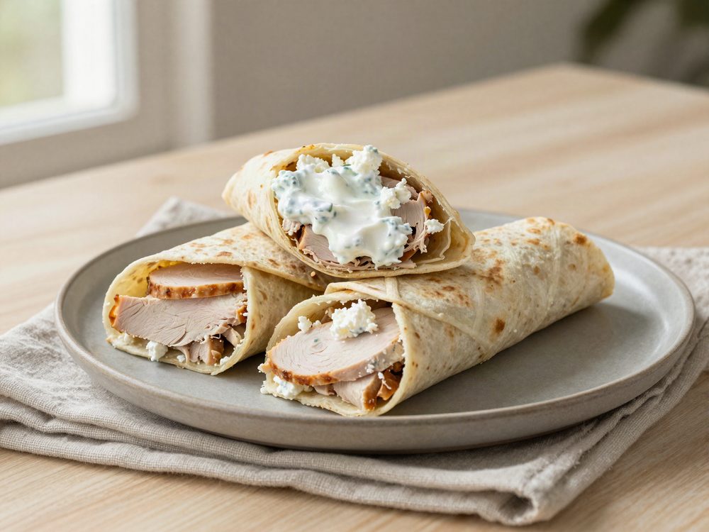 Kalkunwrap med tzatziki og feta