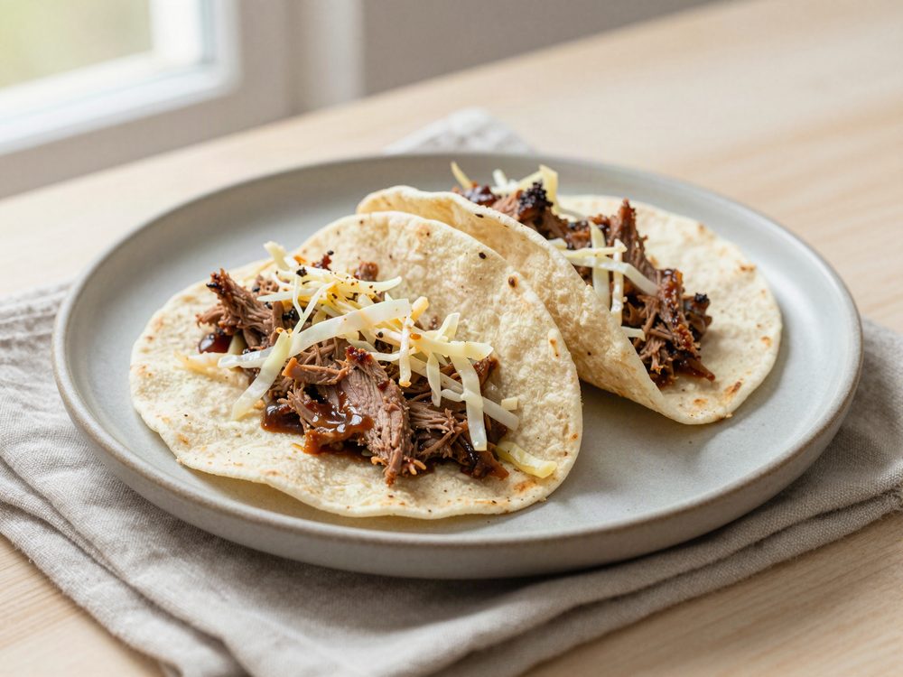 Pulled pork i tortilla med coleslaw