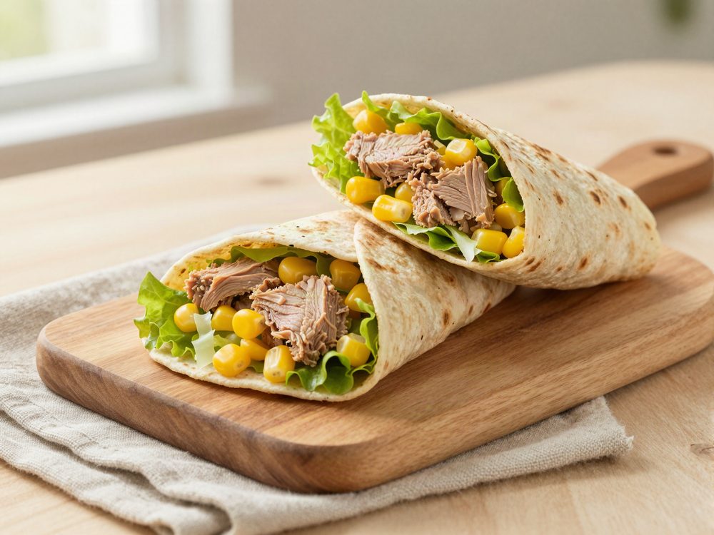 Tunwrap med majs og salat