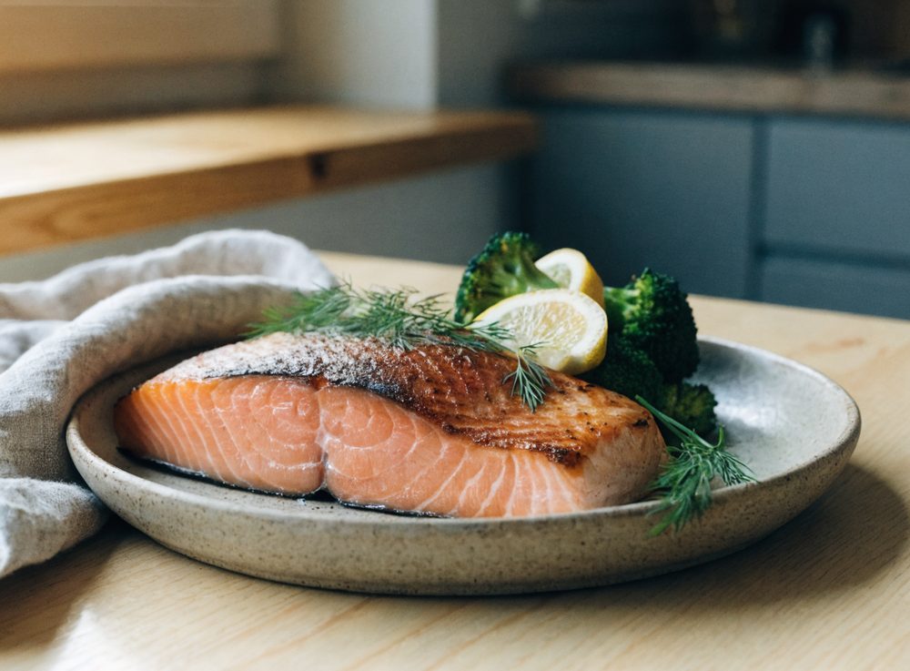 Airfryer-laks med broccoli og citron