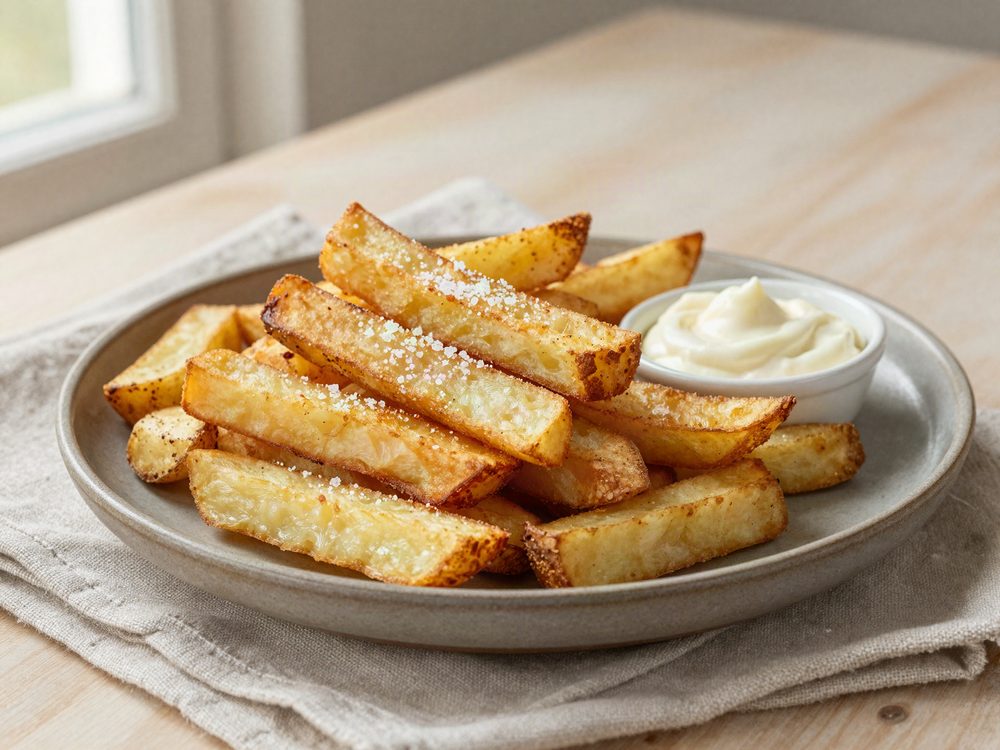 Pommes frites fra bunden i airfryer