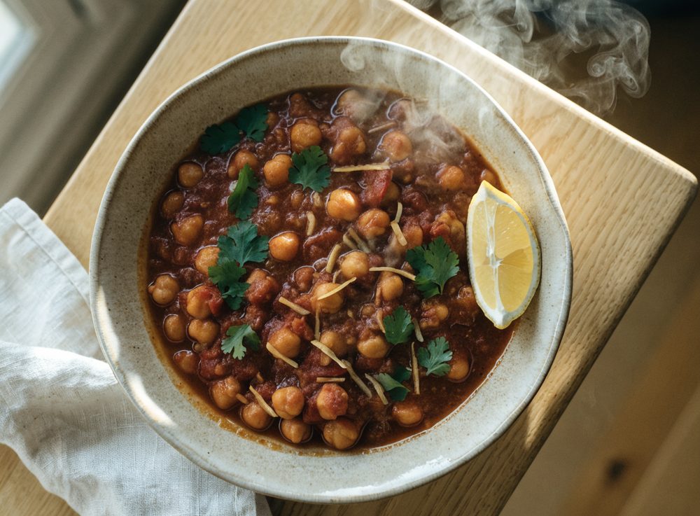 Chana masala fra bunden