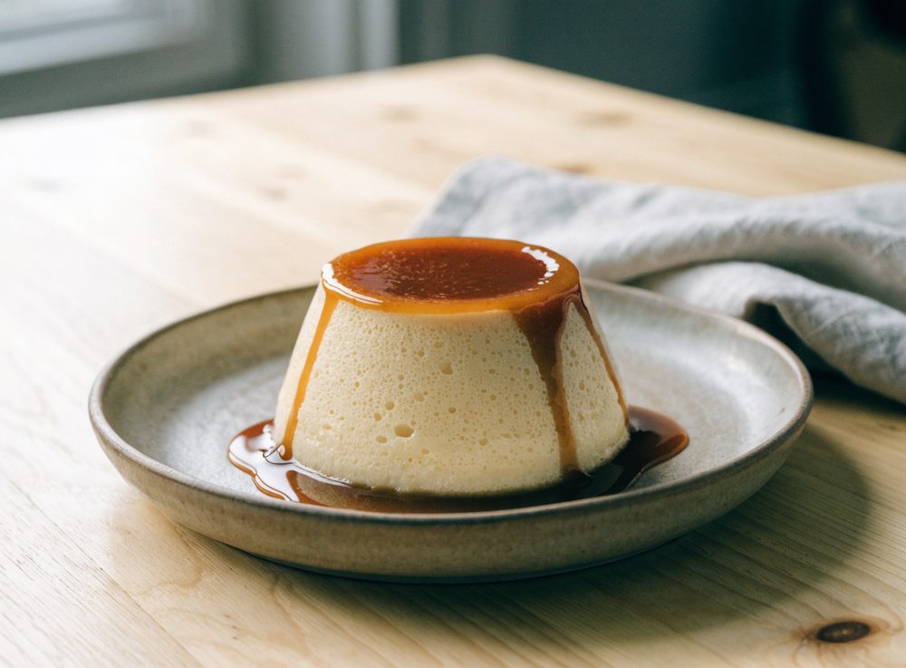 Crème caramel med brændt sukker