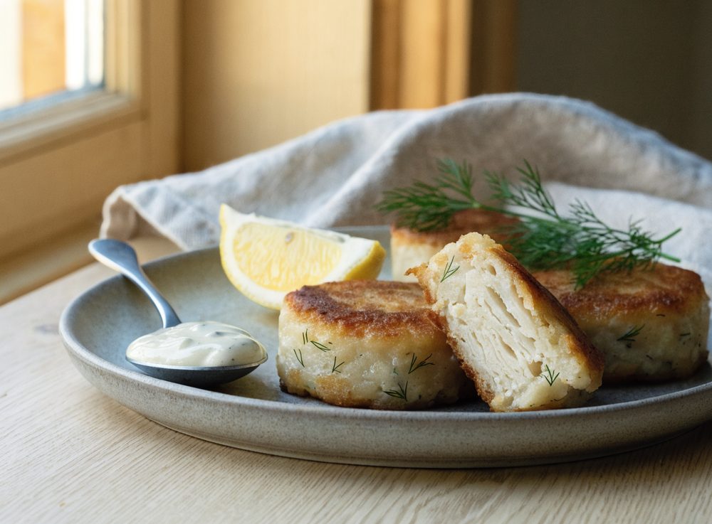 Fiskefrikadeller af torsk med remoulade