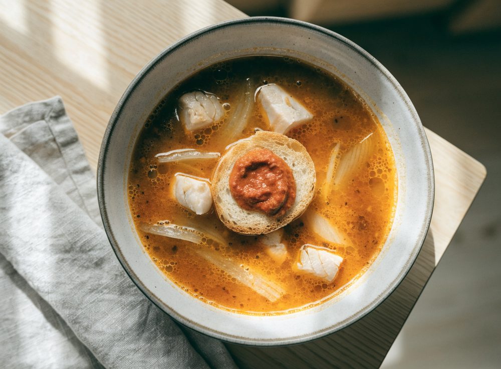 Fiskesuppe med safran, fennikel og rouille