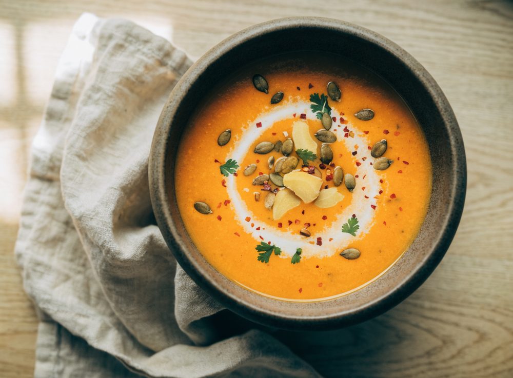 Græskarsuppe med kokos og ingefær