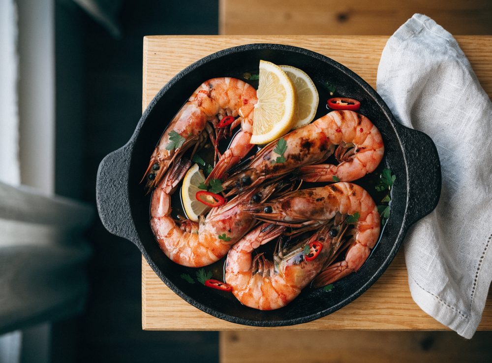 Grillede tigerrejer med hvidløg og chili