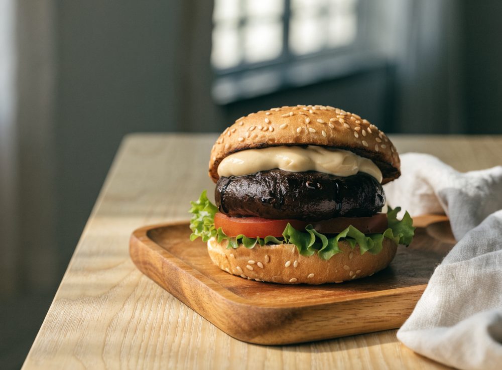 Grillet portobelloburger med hvidløgsmayo