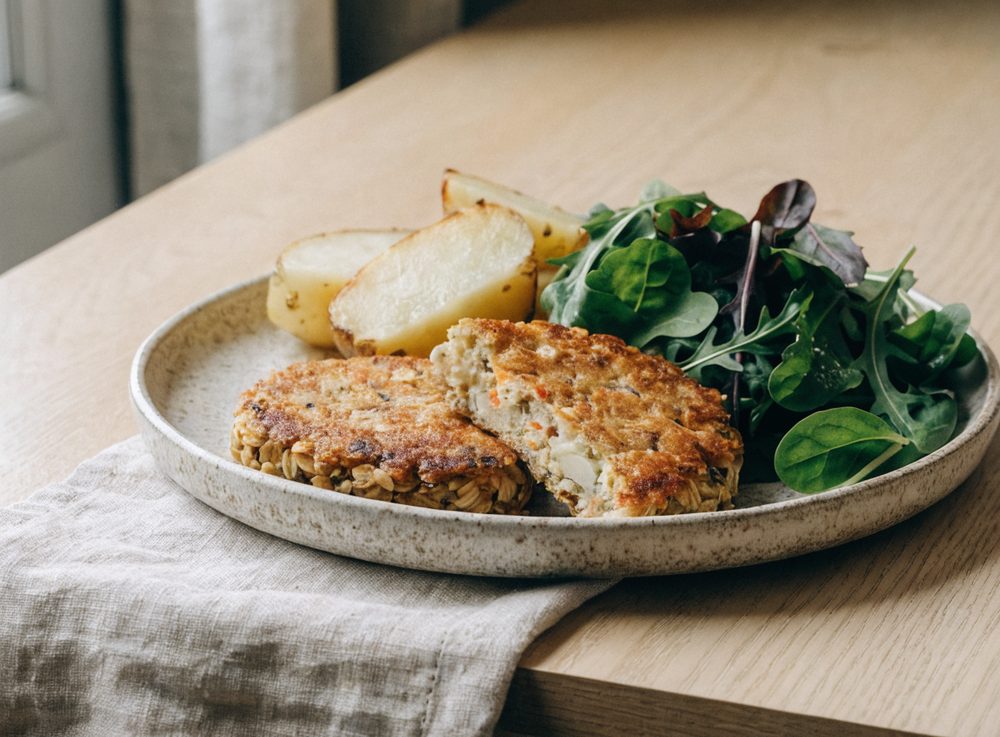 Havregrynsfrikadeller med gulerod og løg