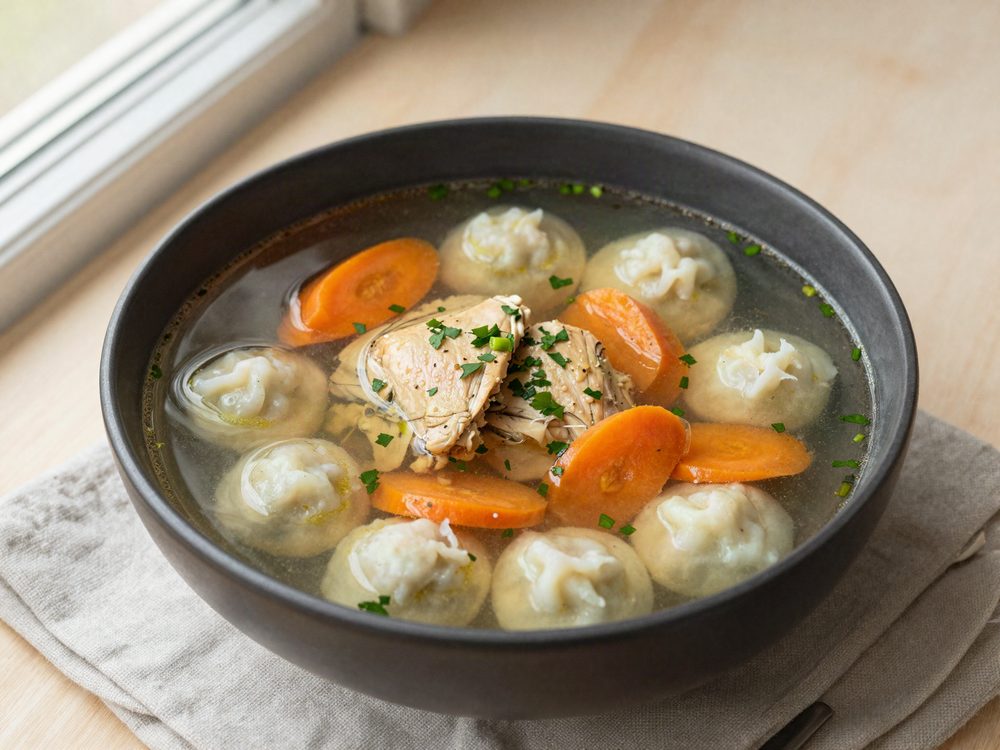 Hønsekødssuppe med melboller