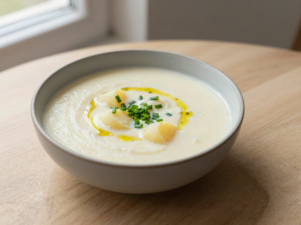 Kartoffel- og porresuppe