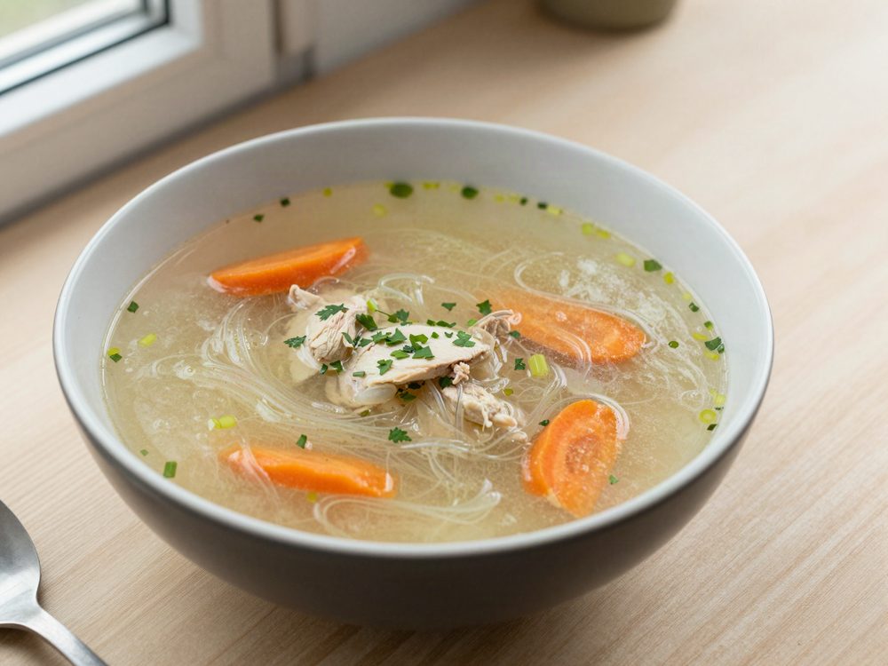 Kyllingesuppe med nudler