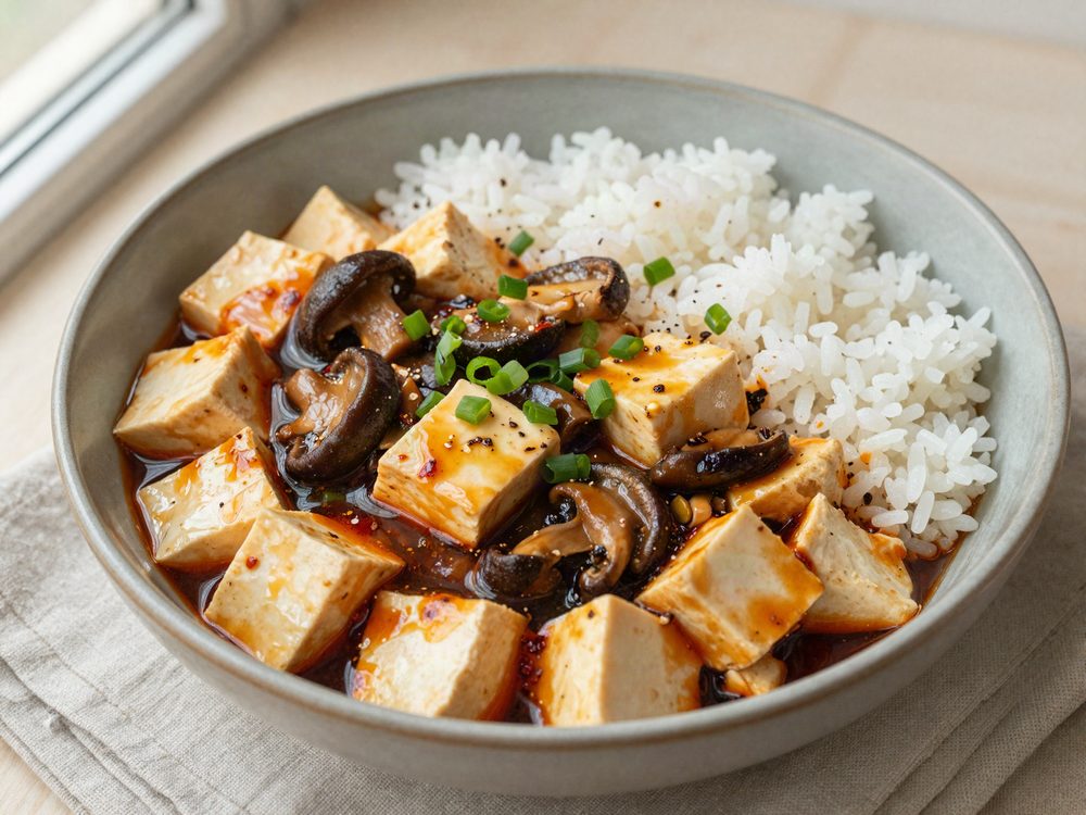 Mapo tofu med shiitake