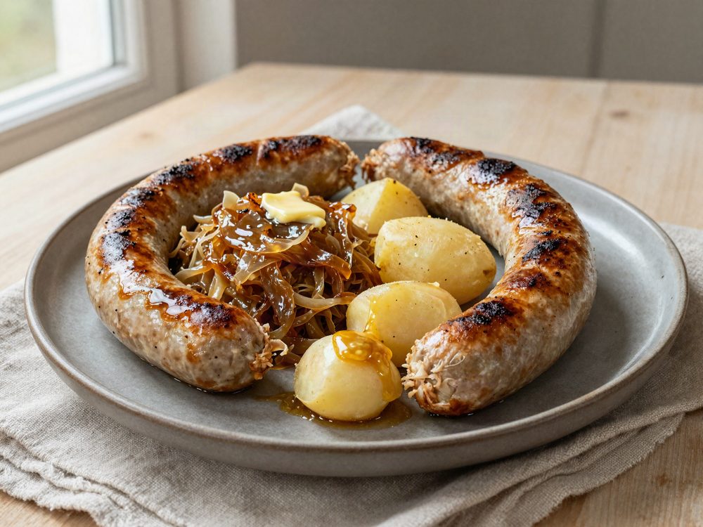 Medisterpølse med brunkål