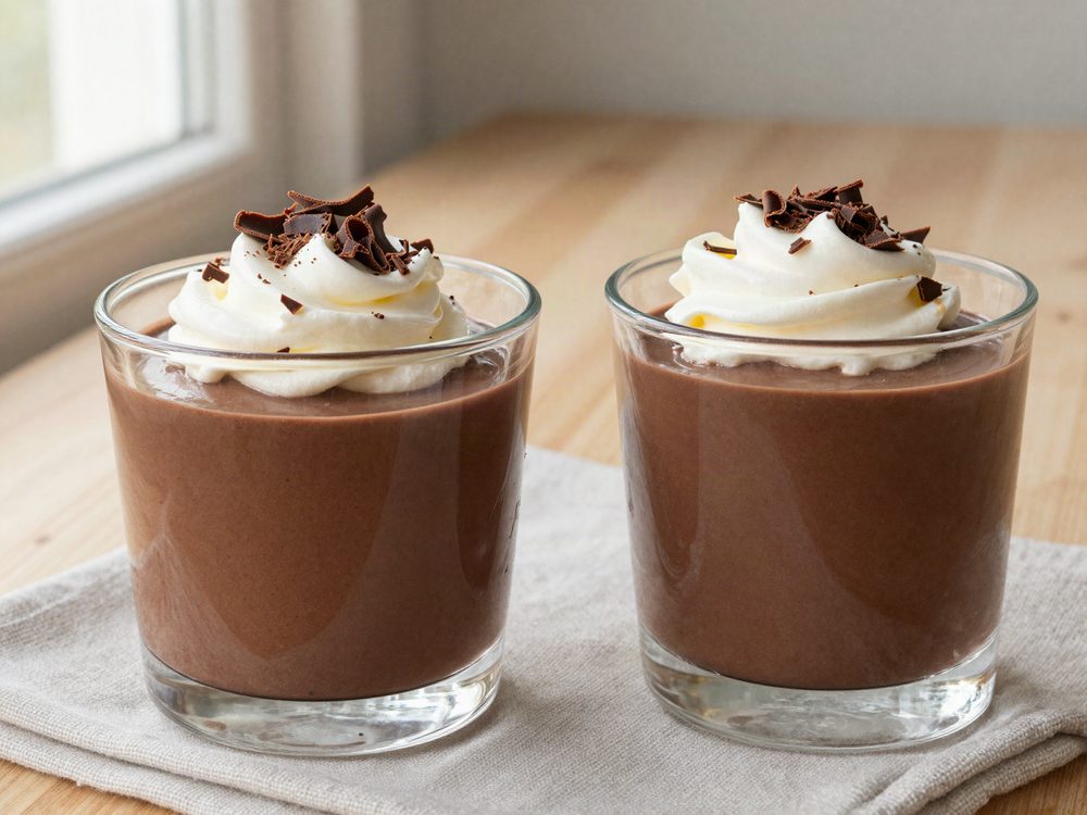 Mørk chokolademousse med pasteuriseret æggehvide