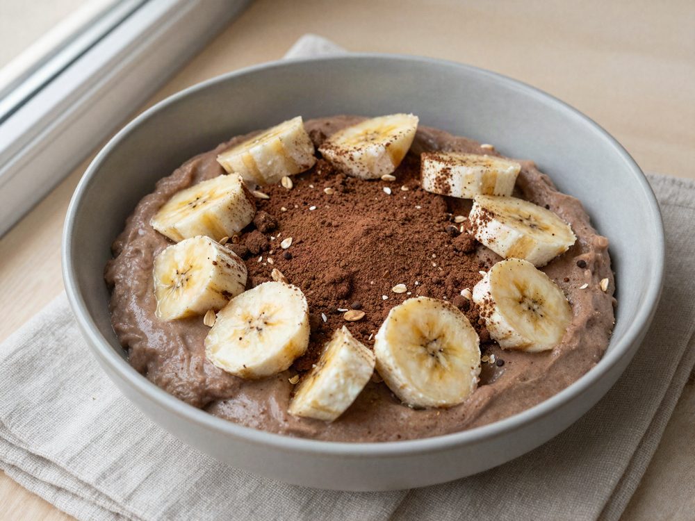 Natskyr med kakao og banan