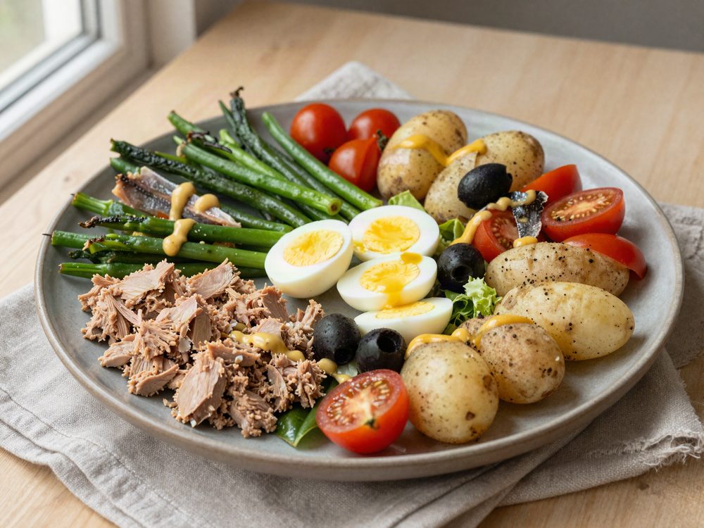 Niçoisesalat med tun og haricots verts