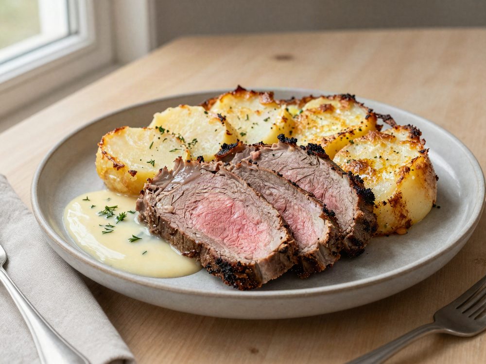 Oksemørbrad til mange med flødekartofler og bearnaise