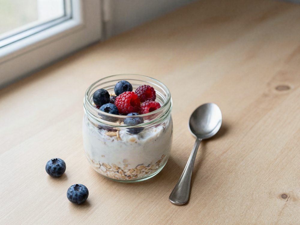 Overnight oats med skyr og bær