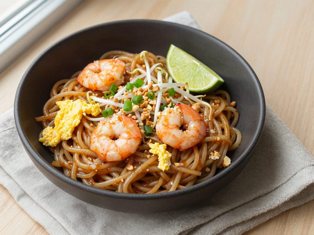Pad thai med rejer