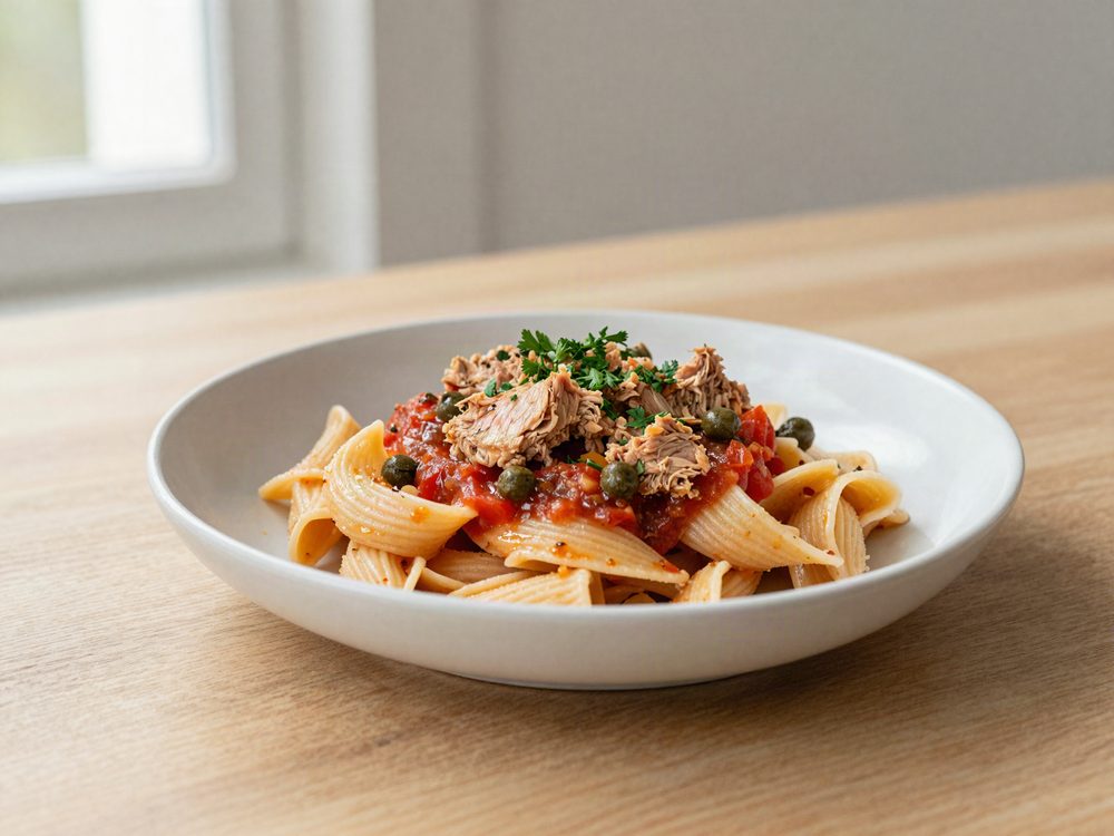 Pasta med tun og tomat