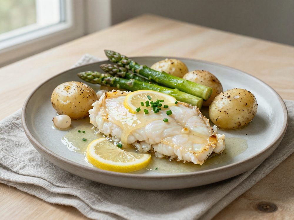 Pighvar i ovn med smør og citron