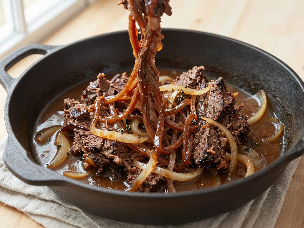 Pulled beef af oksebov i mørk øl
