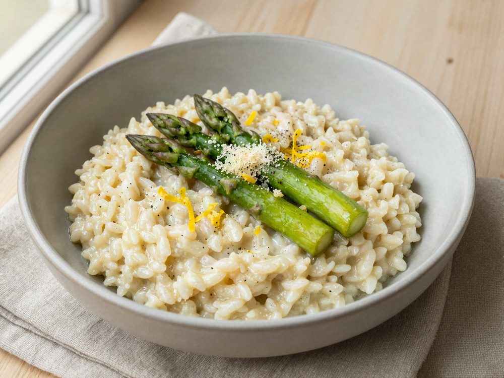 Risotto med grønne asparges og citron