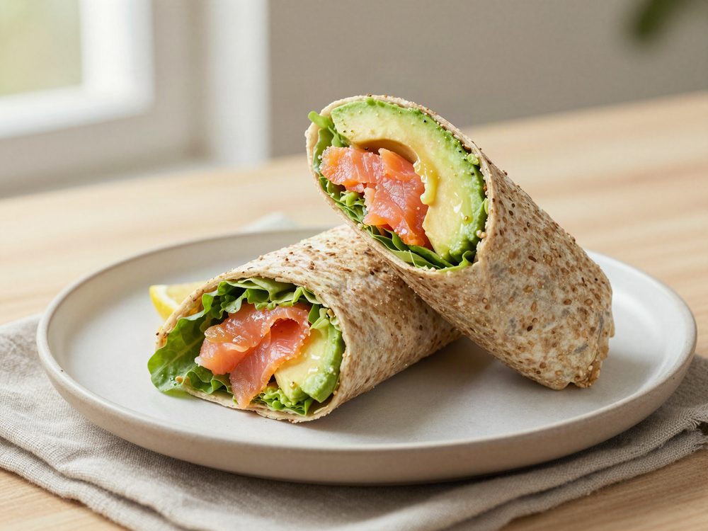 Wrap med koldrøget laks og avocado