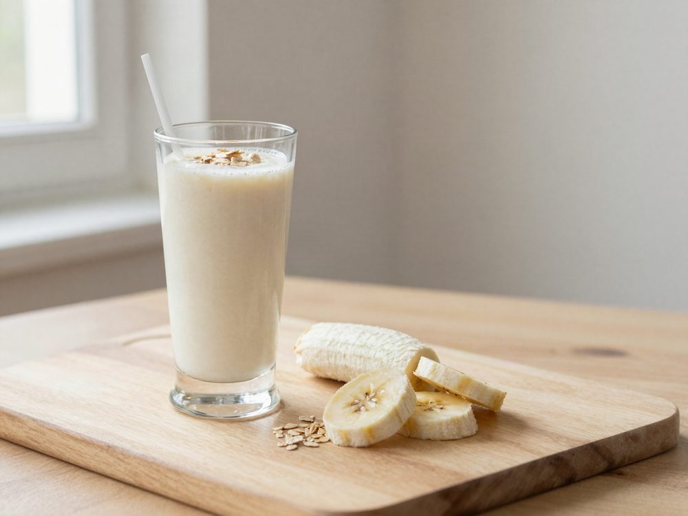 Smoothie med banan, skyr og havregryn
