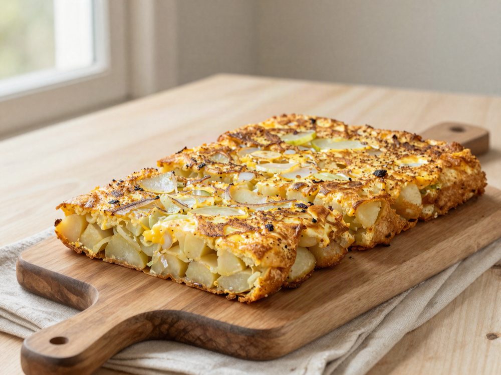 Spansk kartoffeltortilla til madkassen