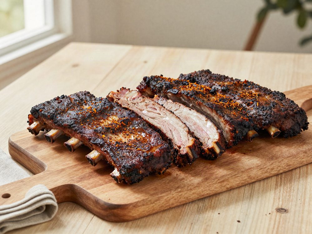 Spareribs med tør rub på grillen