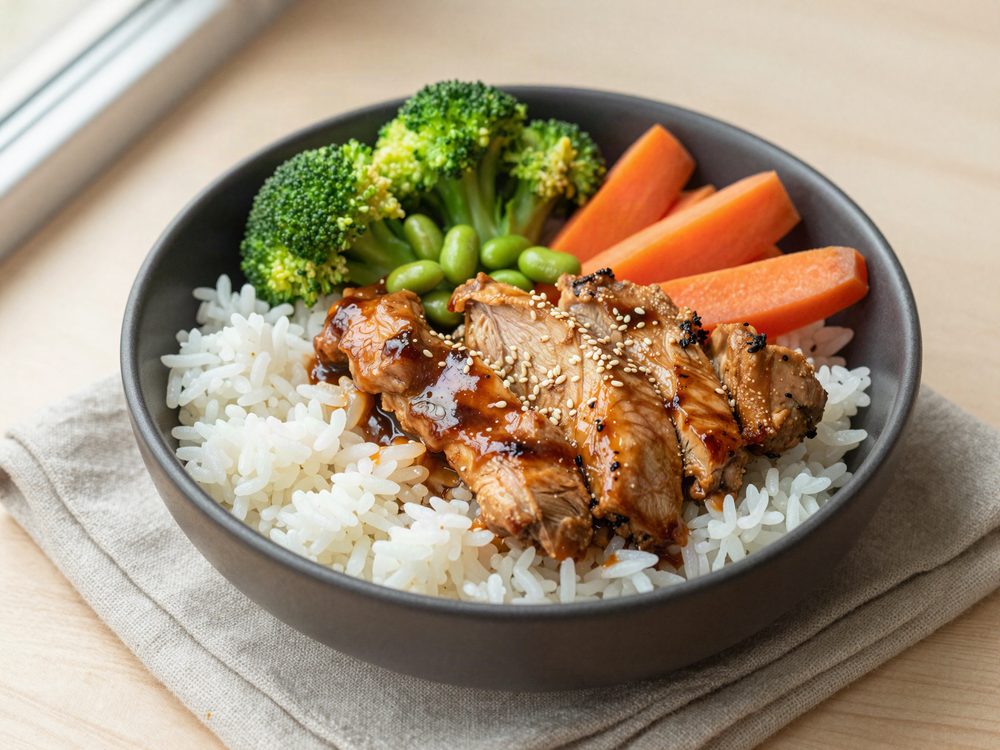 Teriyakikyllingebowl til ugen