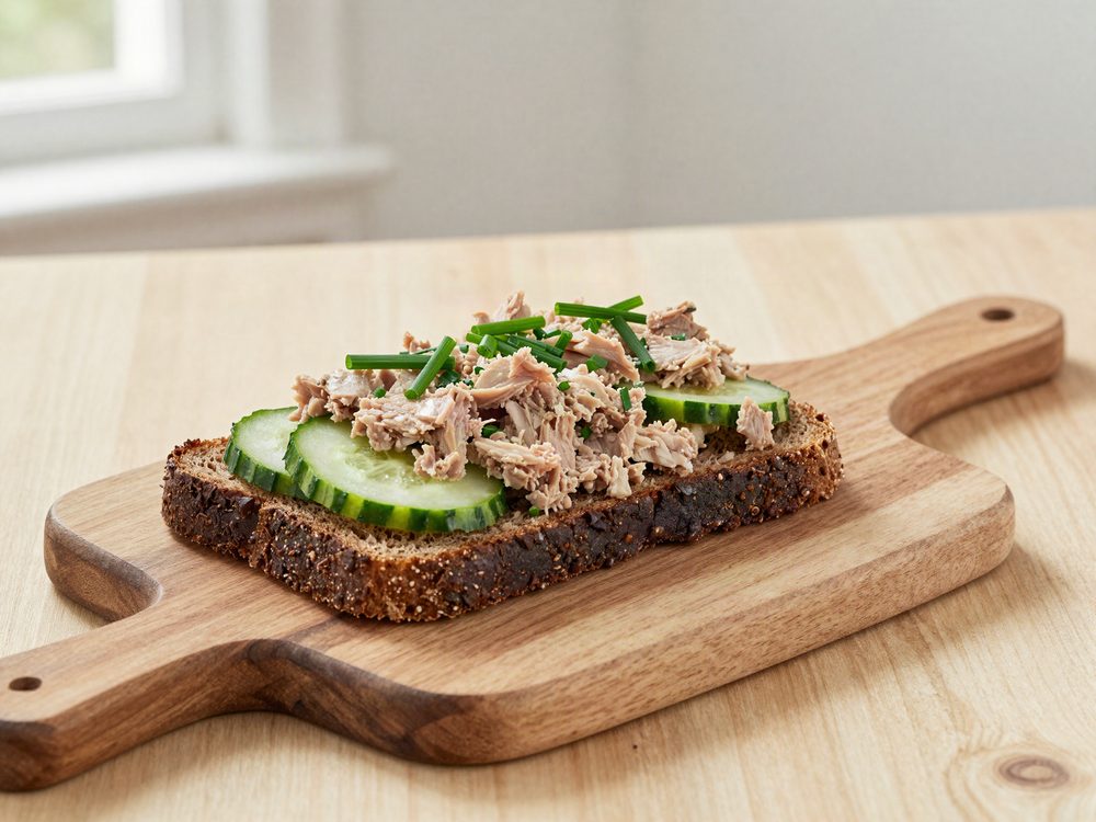 Grov tunsalat på rugbrød