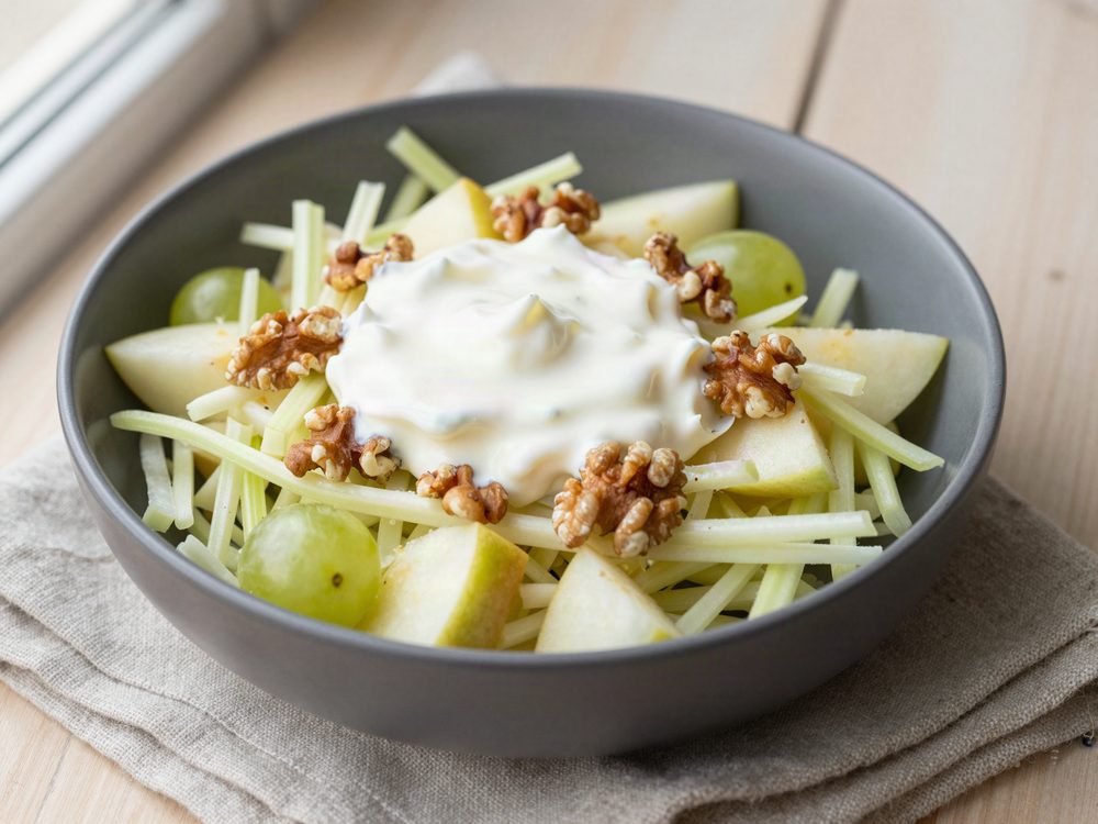 Waldorfsalat med selleri og valnødder