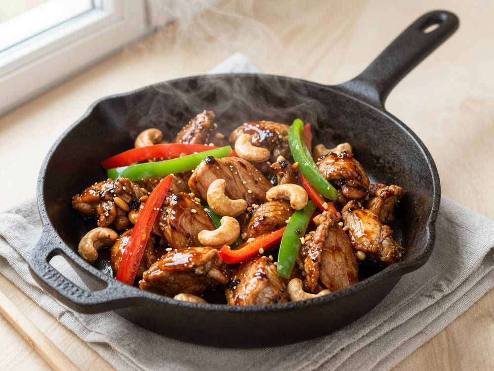 Wok med kylling og cashewnødder
